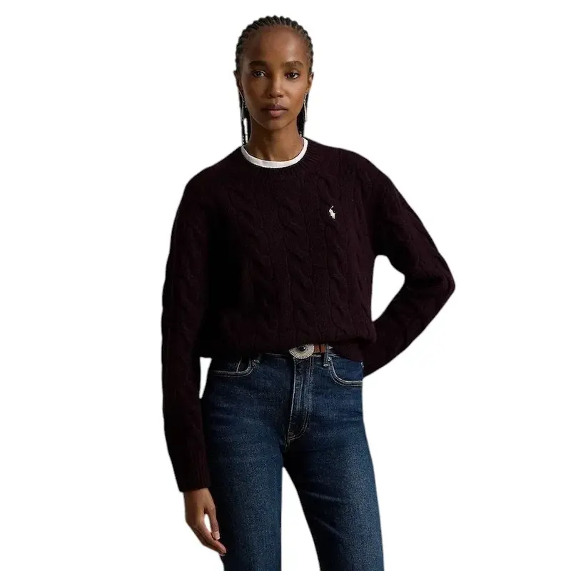Polo Ralph Lauren Femmes pull à enfiler pour femme, couleur aubergine 211A91216013