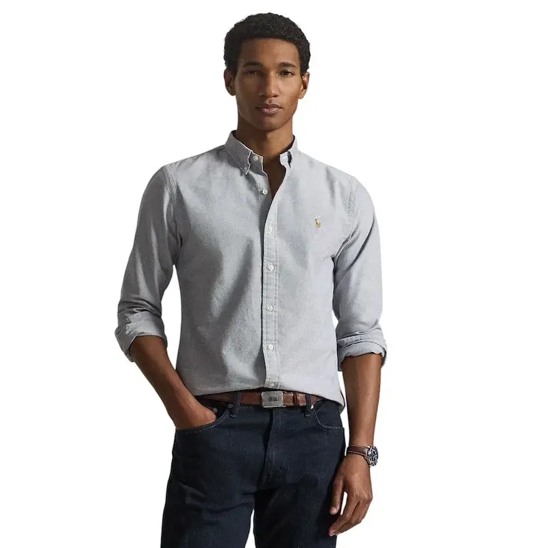 Polo Ralph Lauren Hommes chemise homme grise coupe ajustée 710792161500