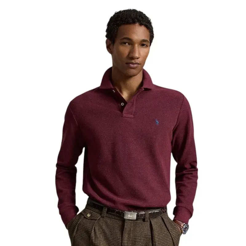 Polo Ralph Lauren Hommes polo manches longues homme bordeaux 710680790095