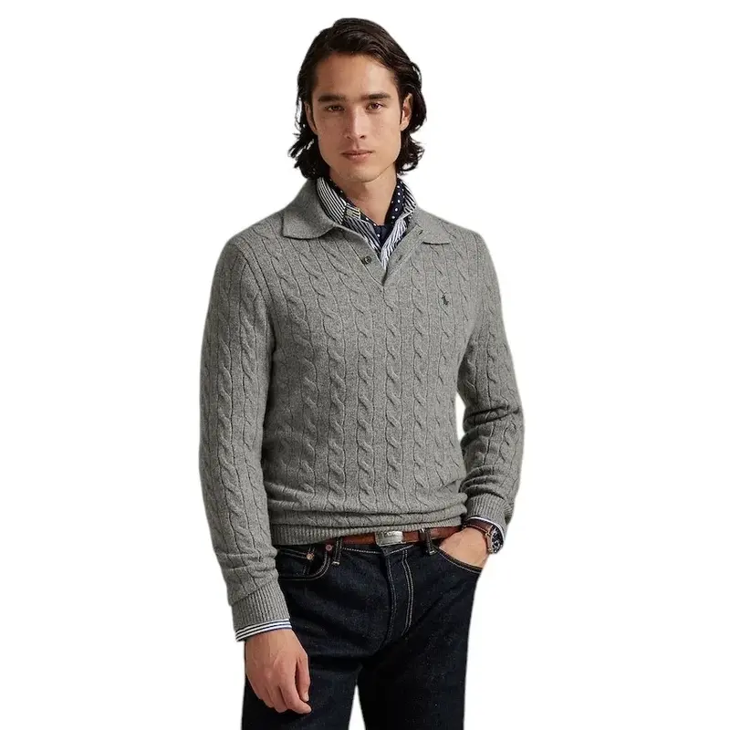 Polo Ralph Lauren Hommes pull à col roulé pour homme, gris 710974165002