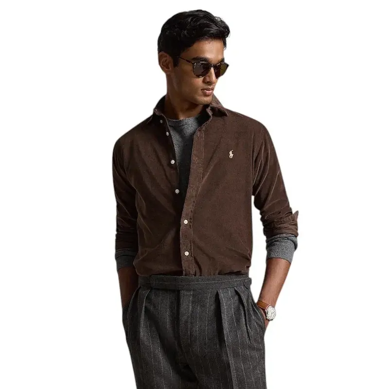 Polo Ralph Lauren Men hemd lange mouwen heren bruin 710853123503