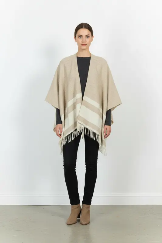 Poncho beige - Taille M/38