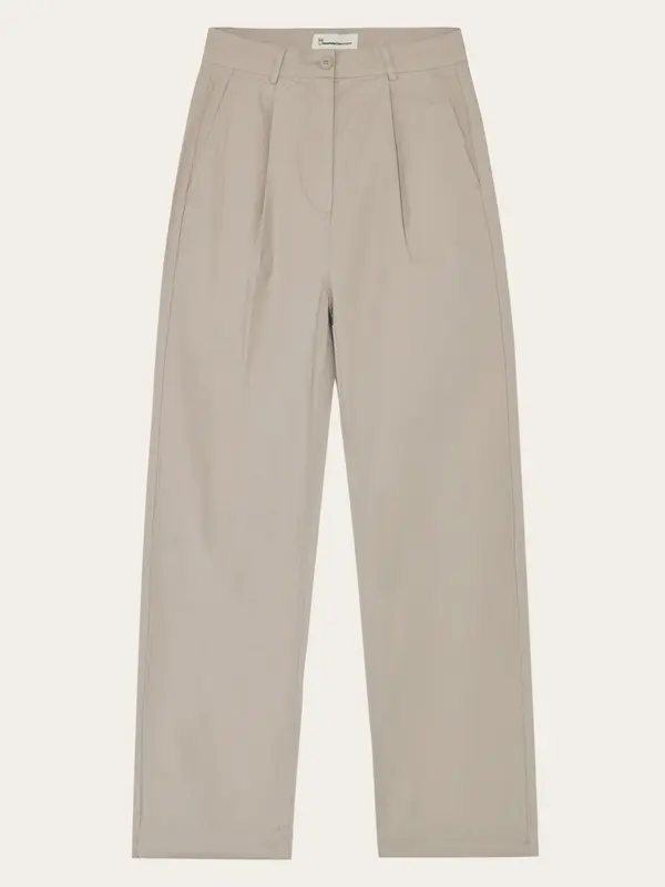 Poplin pleat pants - Light feather gray