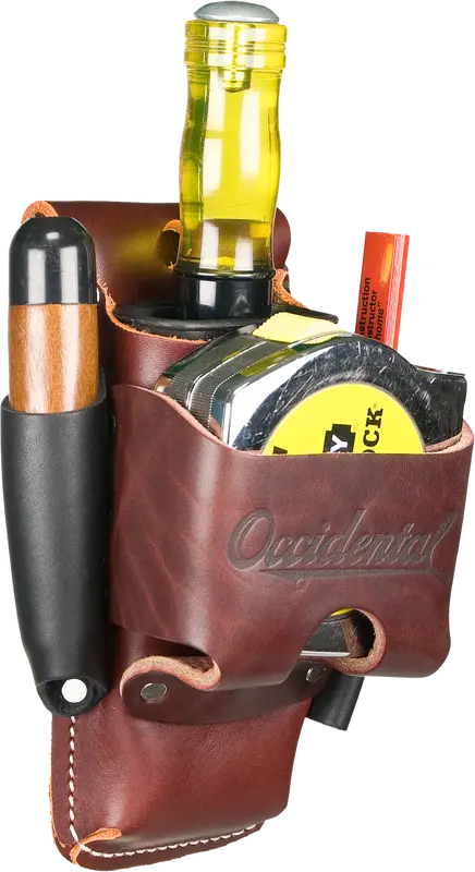 Porte-outils avec porte mètre-ruban 4 en 1 amovible en cuir OCCIDENTAL LEATHER 5522