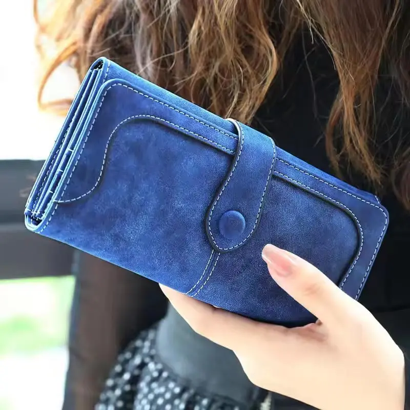 Portefeuille long femme fermeture à pression