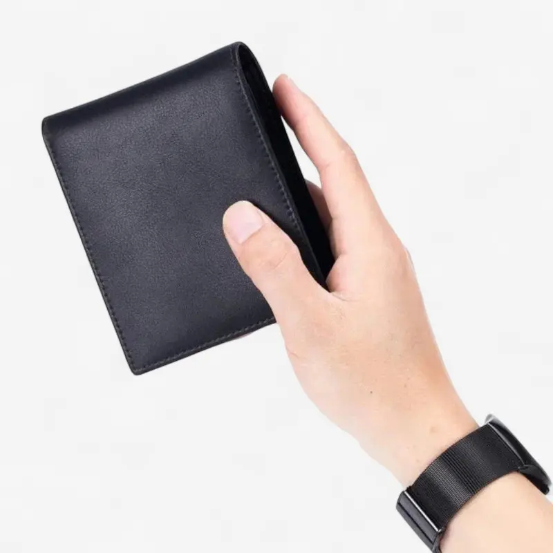 Portefeuille slim en cuir compact avec poches multicouches