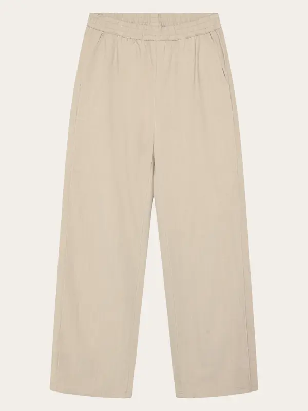 Posey wide linen blend pants - Light feather gray