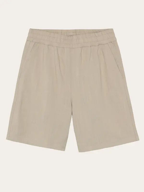 Posey wide linen blend shorts - Light feather gray