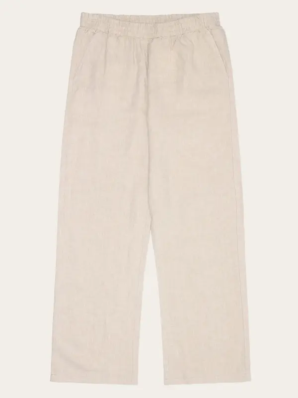 Posey wide linen pants - Yarndyed Light feather gray