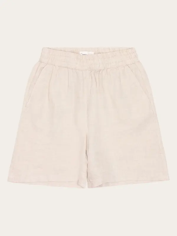 Posey wide linen shorts - Yarndyed Light feather gray