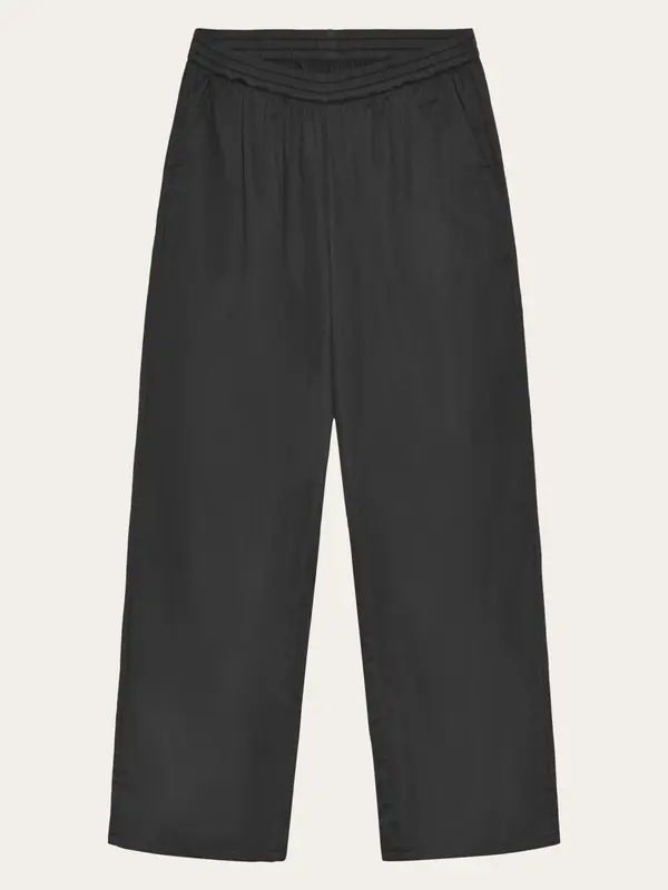 Posey wide satin pants - Black Jet