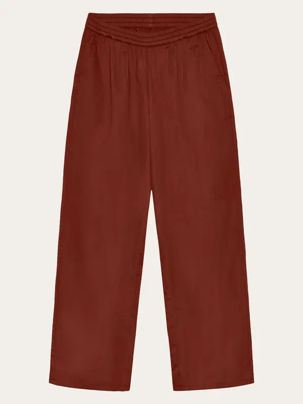 Posey wide satin pants - Burnt Brick