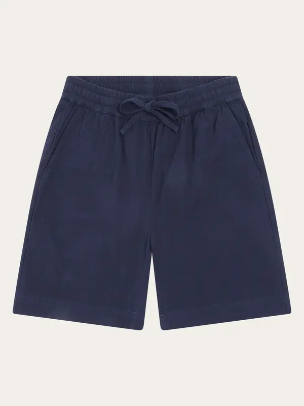 Posey wide seersucker shorts - Night Sky
