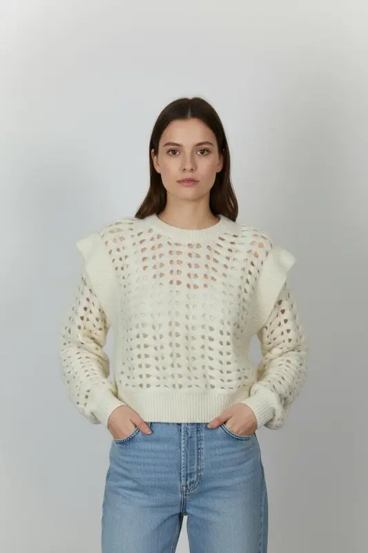Pull Ajouré Beige - Taille L/40