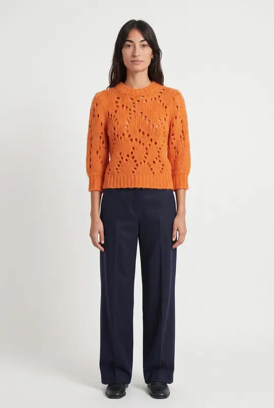 Pull ajouré orange - Taille S/36