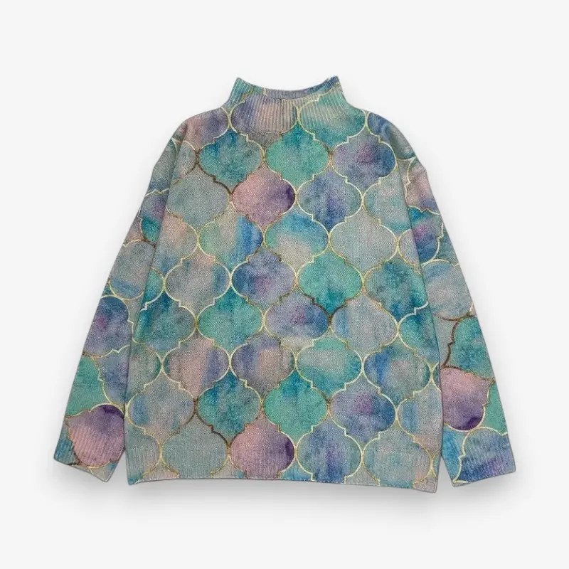 Pull ample col roulé manches longues