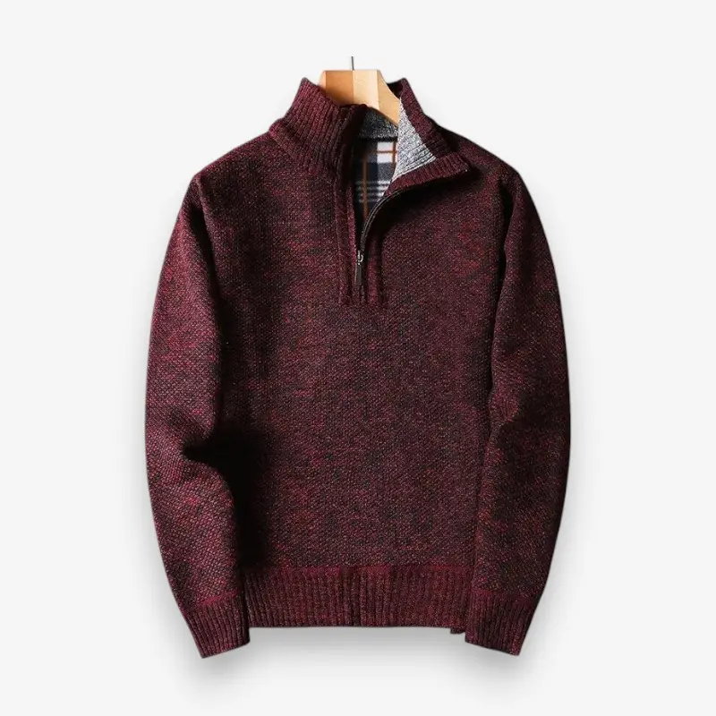 Pull ample demi-zip col montant