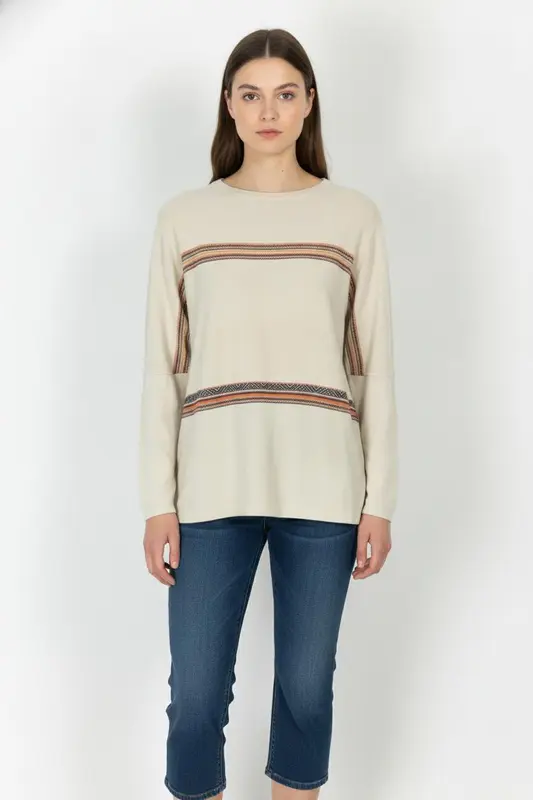 Pull Beige et Orange - Taille S/36