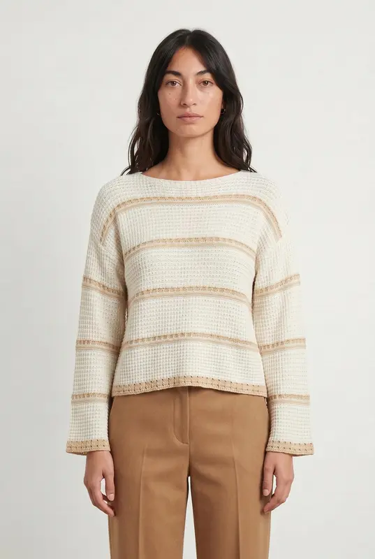 Pull Blanc et Beige - Taille M/38
