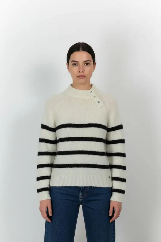 Pull Blanc et Noir - Taille XS/34