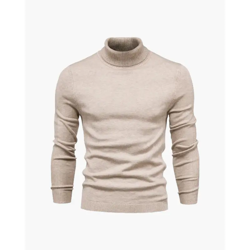 Pull Cameron col roulé slim fit, maille fine douce pour homme