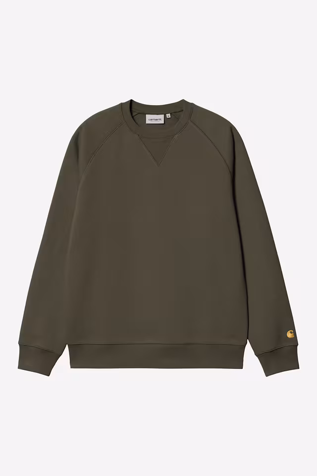 Pull Carhartt Wip CHASE SWEAT Olive Gold