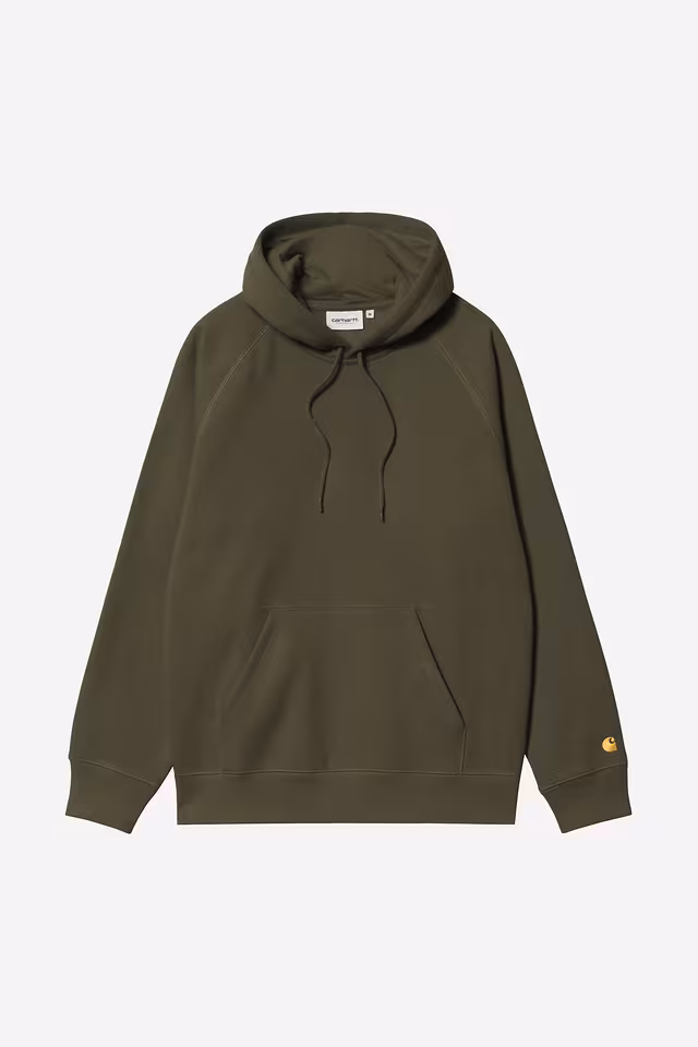 Pull Carhartt Wip HOODED CHASE SWEAT Olive Gold