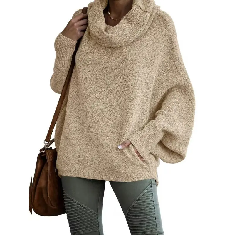 Pull chauve-souris décontracté avec col bénitier confortable
