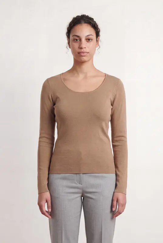 Pull Col Rond Marron - Taille L/40