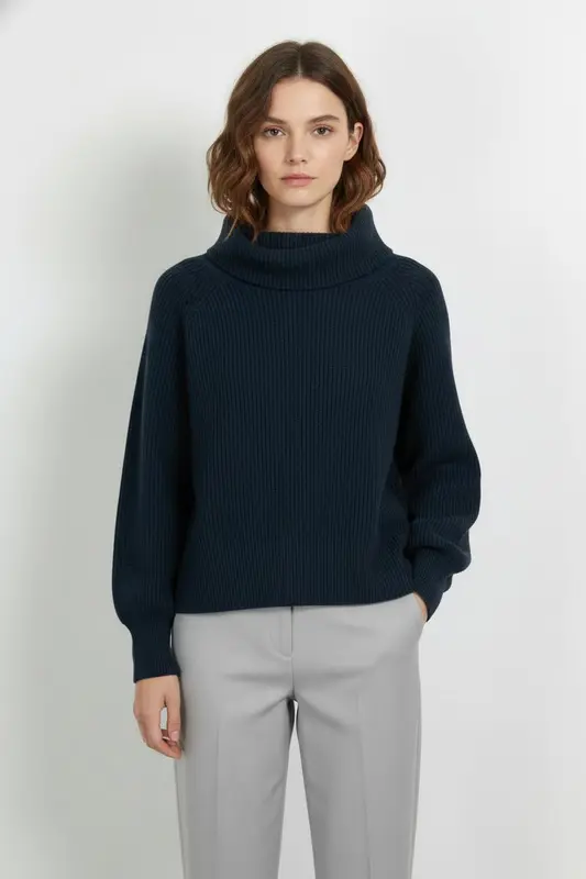 Pull Col Roulé Bleu - Taille XL/42