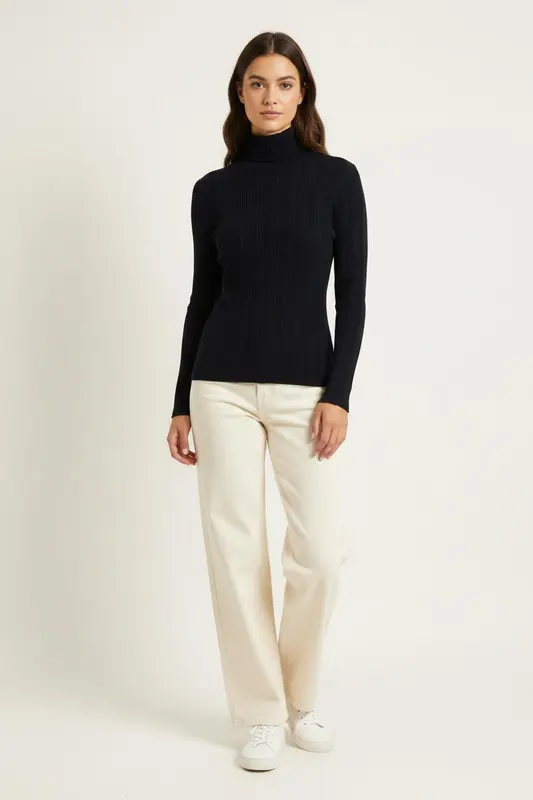 Pull Col Roulé Bleu - Taille XS/34