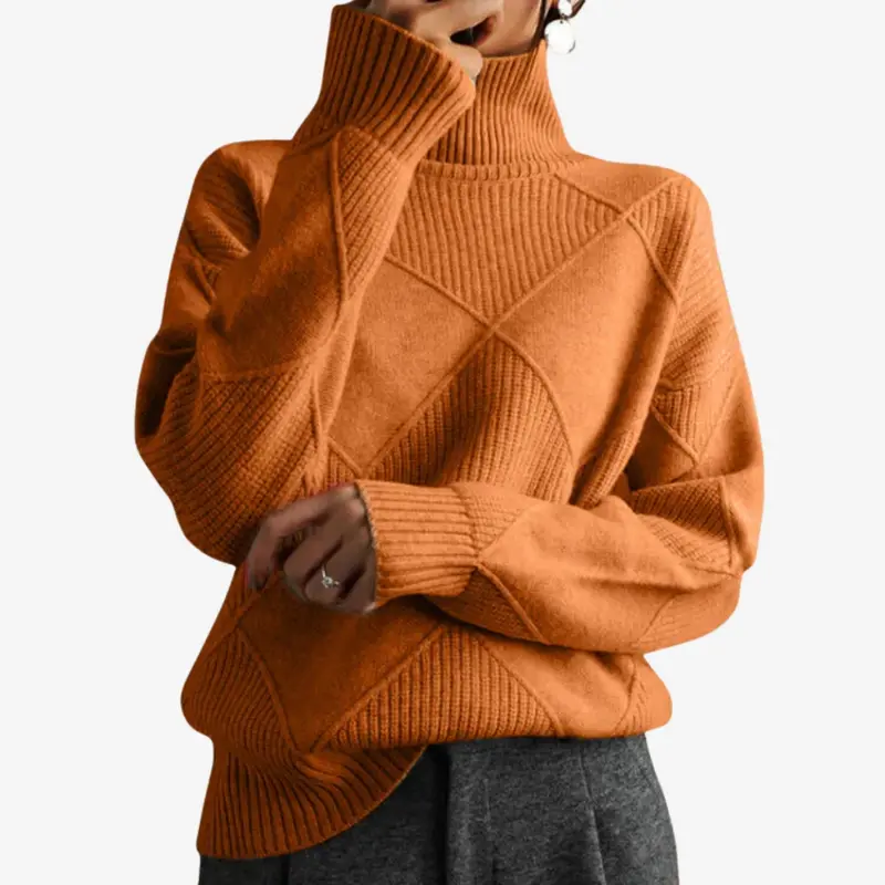Pull col roulé femme coupe ample