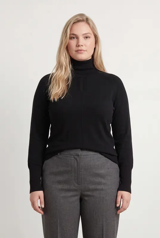 Pull Col Roulé Noir - Taille XL/42