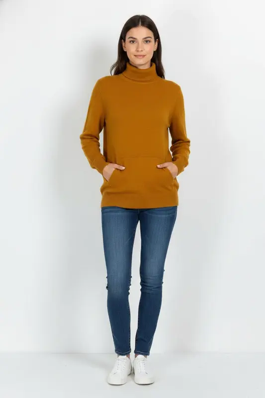 Pull Col Roulé Orange - Taille L/40