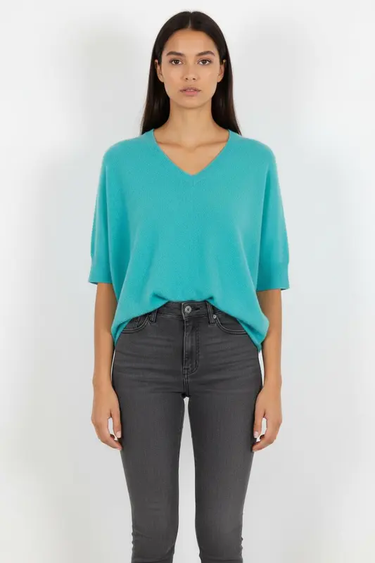 Pull en cachemire bleu - Taille S/36