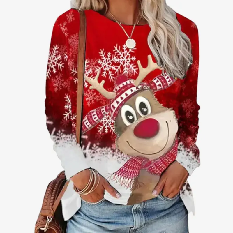 Pull femme de Noël à col rond