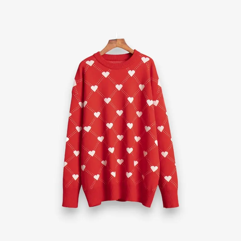 Pull femme imprimé col rond coupe ampl
