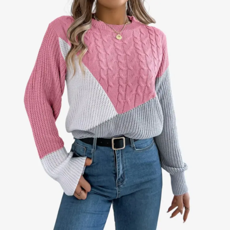 Pull Femme Manches Longues à Col Rond