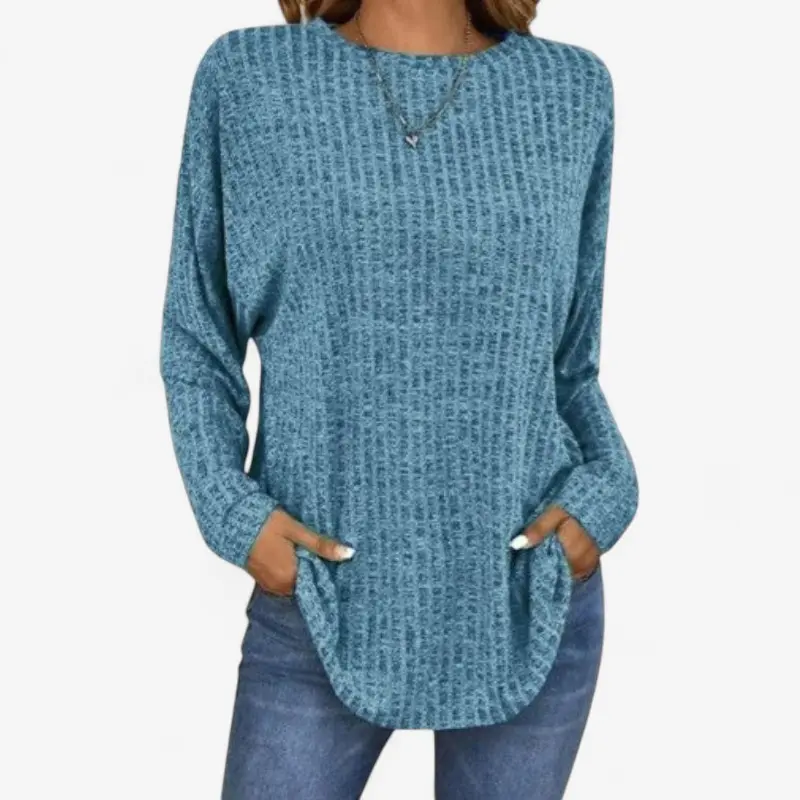 Pull femme manches longues col rond