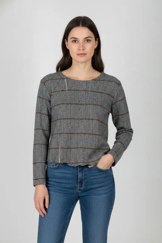 Pull Gris et Marron - Taille XS/34
