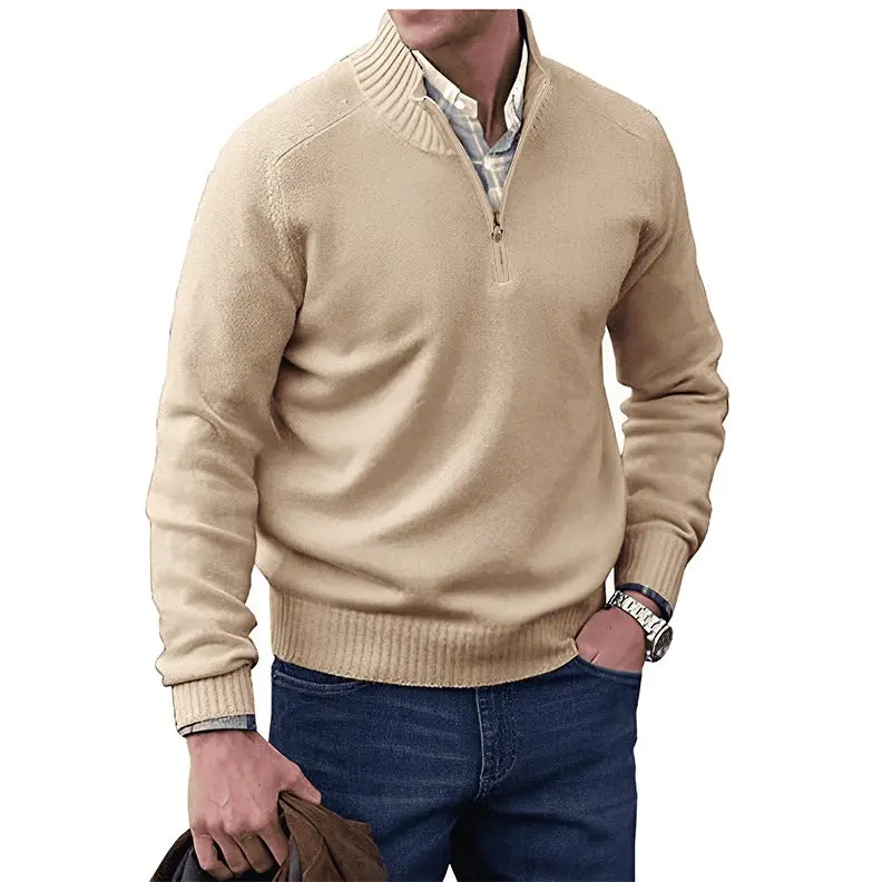 Pull homme à col zippé, maille fine pour toute occasion