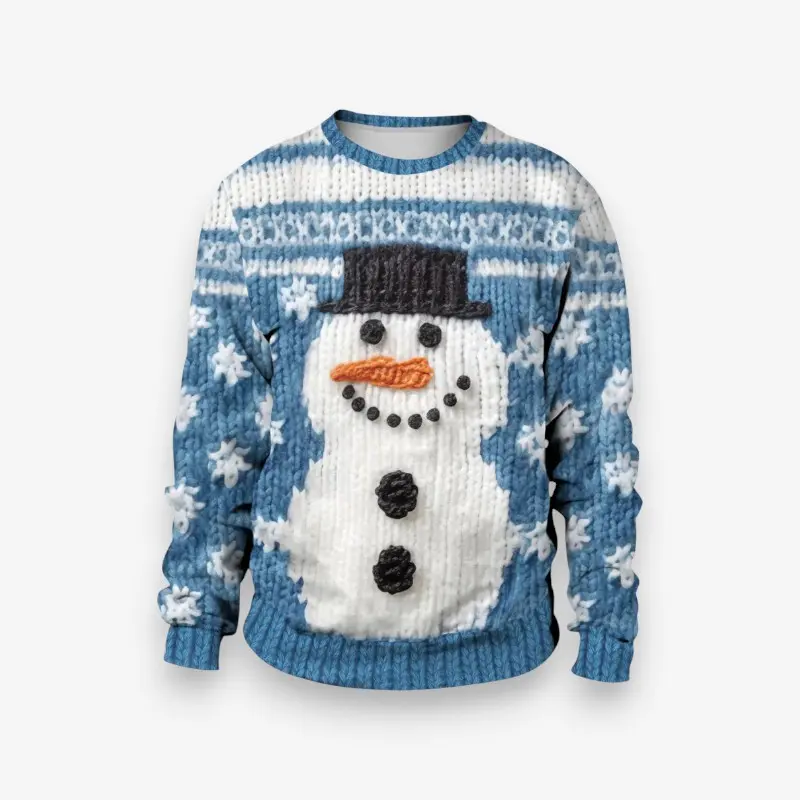 Pull homme ample col rond imprimé