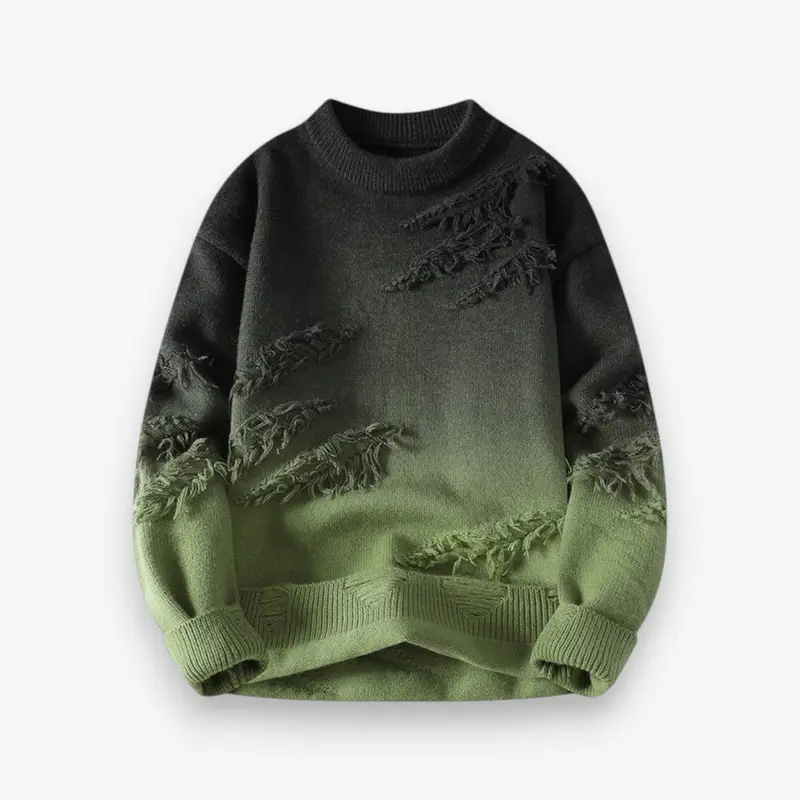 Pull homme col rond coupe ample manches longues