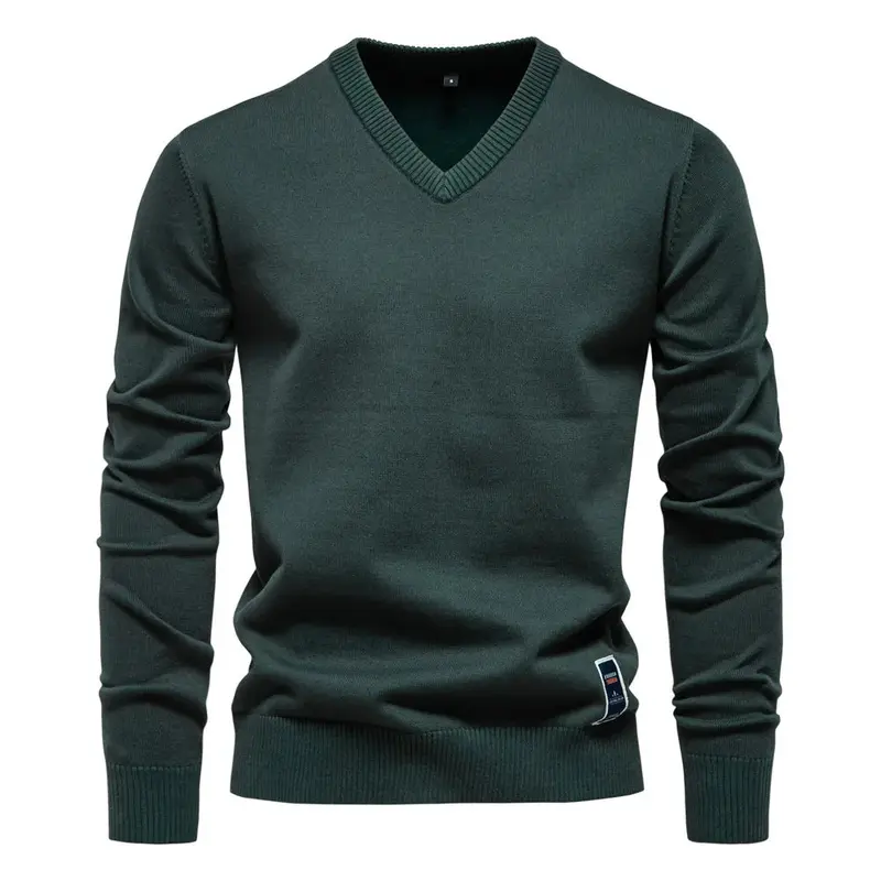 Pull homme col V, tissu doux et respirant