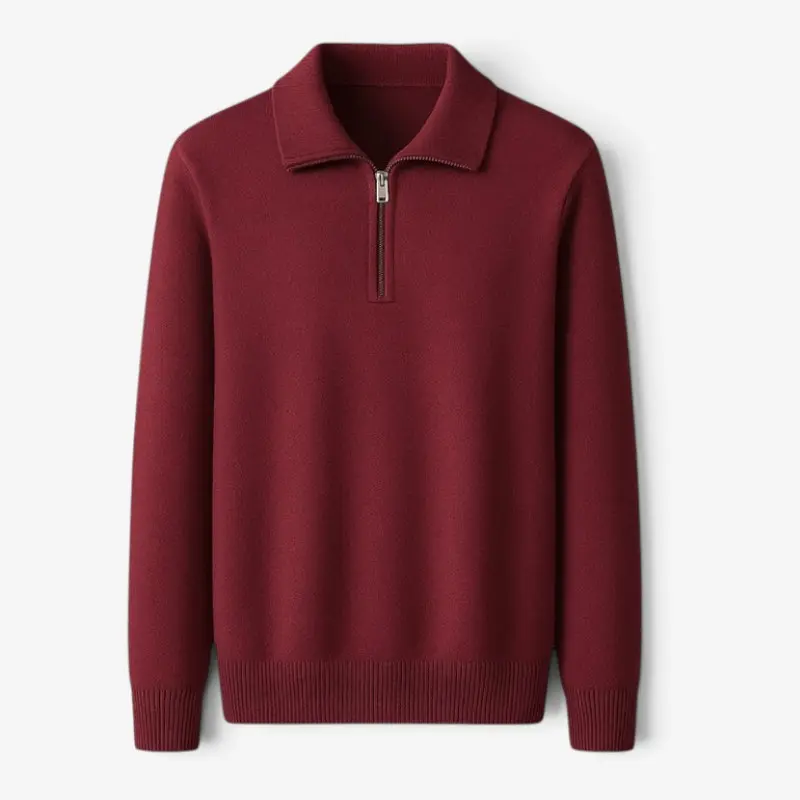 Pull Homme Col Zippé Pratique