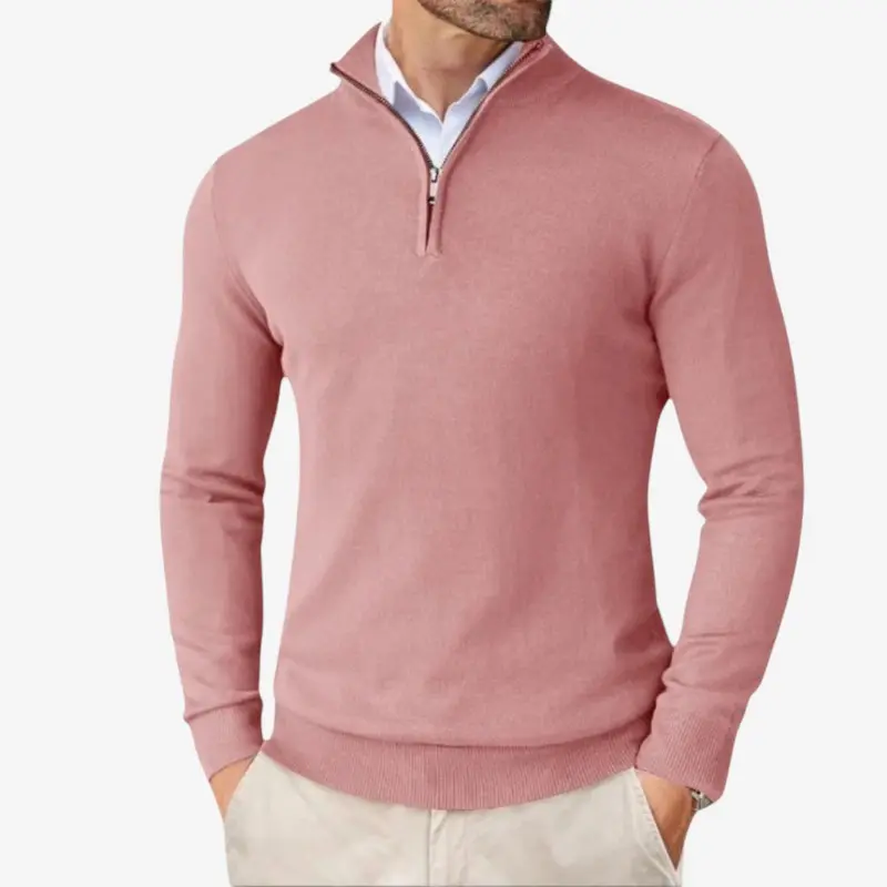 Pull homme demi-zip coupe ajustée
