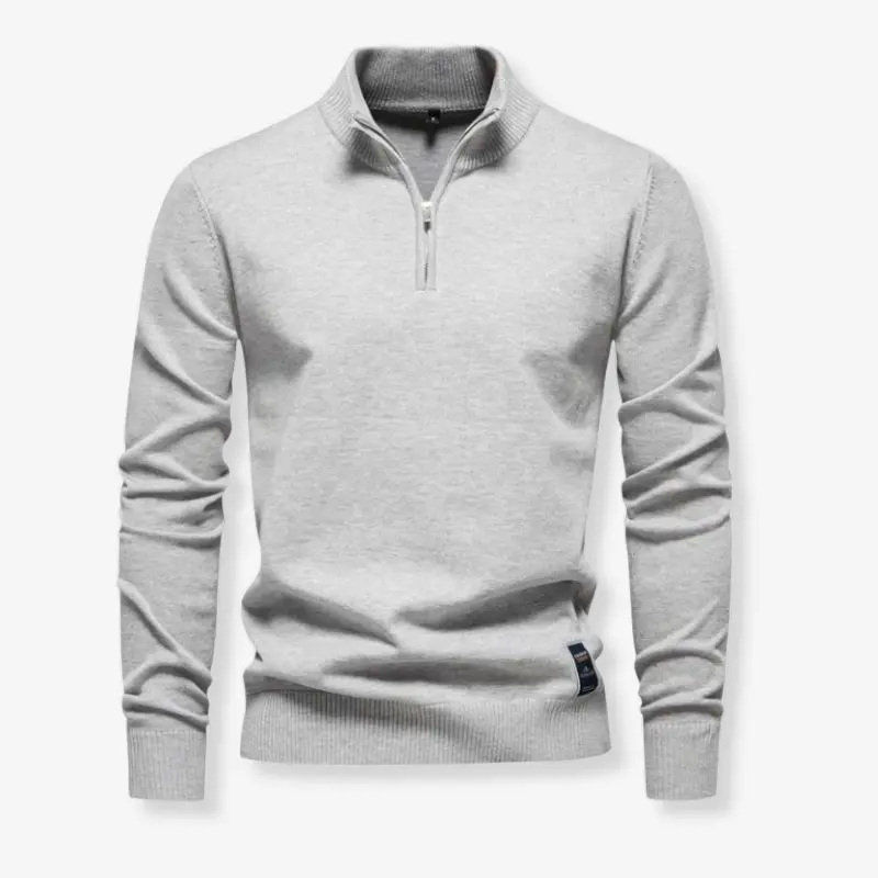 Pull homme slim manches longues avec col zippé