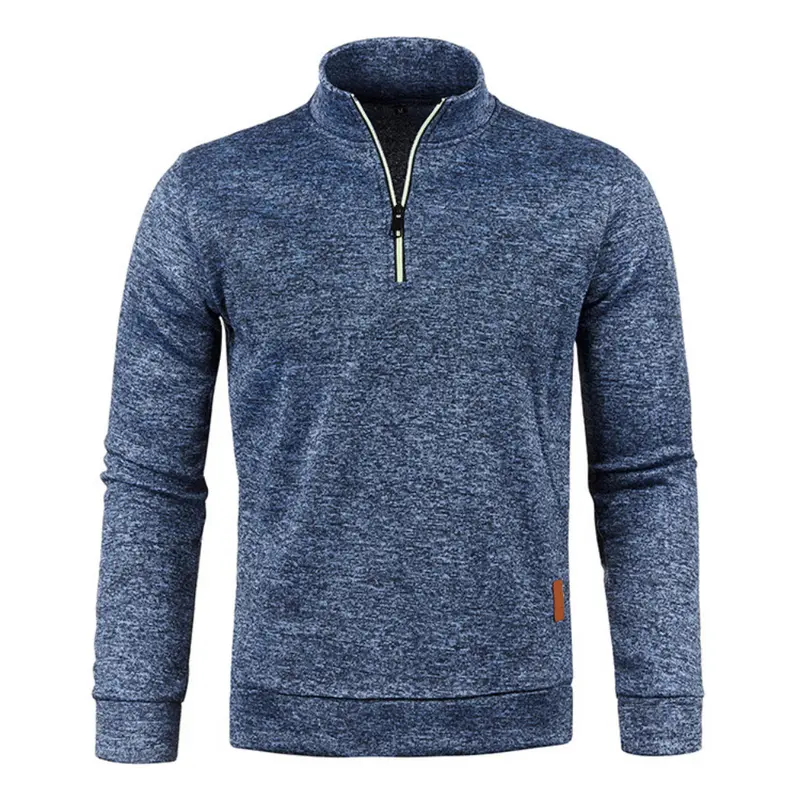 Pull homme zippé à manches longues, chaleur et confort