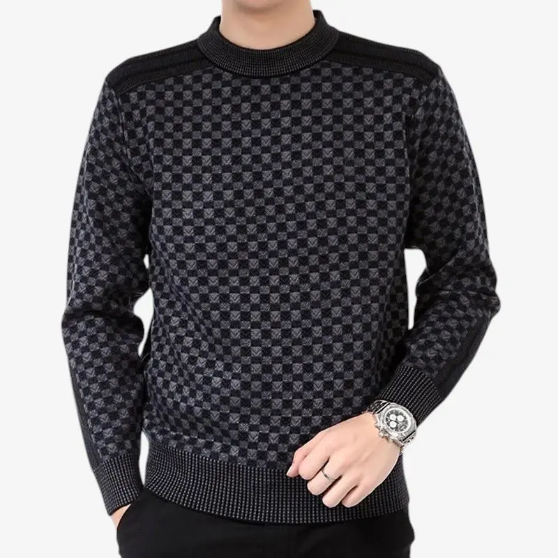 Pull imprimé manches longues coupe ample col rond
