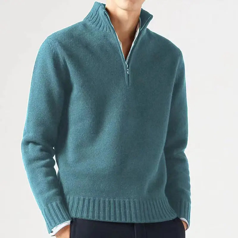 Pull Jasper homme en maille, zip et col épais